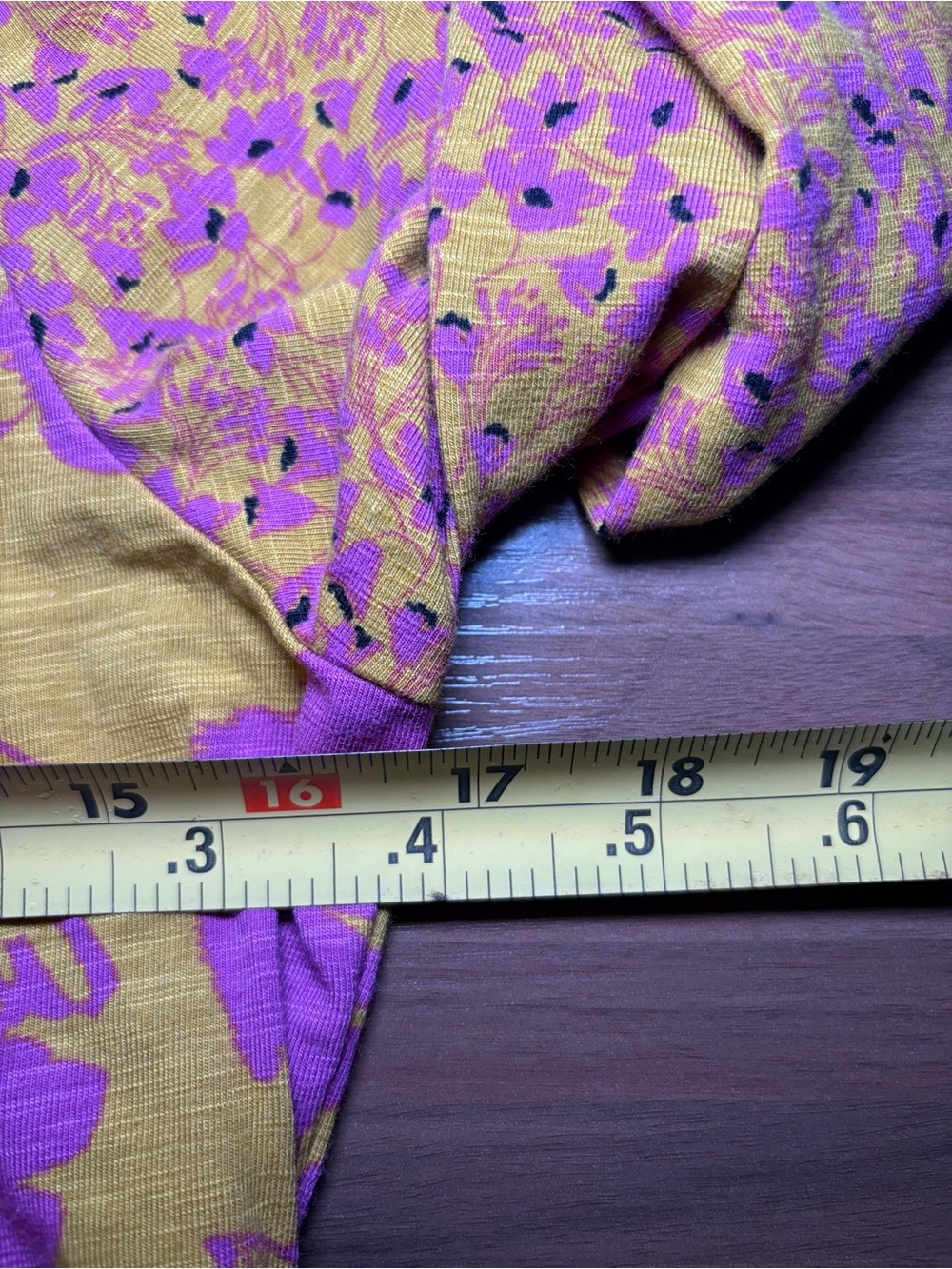 Belle by Kim Gravel Mustard & Magenta Floral Boho Blouse | Long Sleeve Split Top - Picture 8 of 10